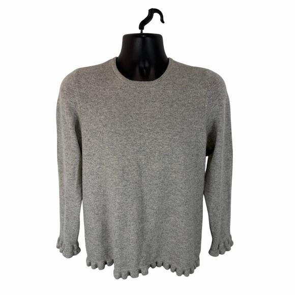 J. McLaughlin Sweaters - J. McLaughlin Cashmere Knit Sweater Grey Size Medium Ruffle Trim Capsule
